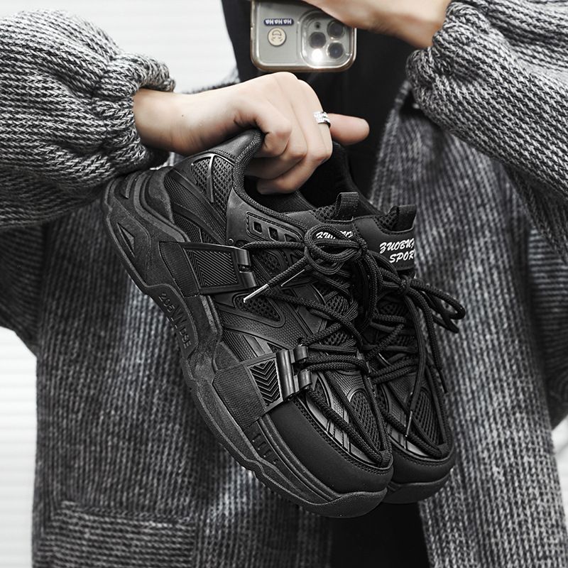 Scarpe da corsa sportive e per il tempo libero con suola spessa, per uomo, estive 2025, traspiranti, grigie, per papà e studenti_voghion.com