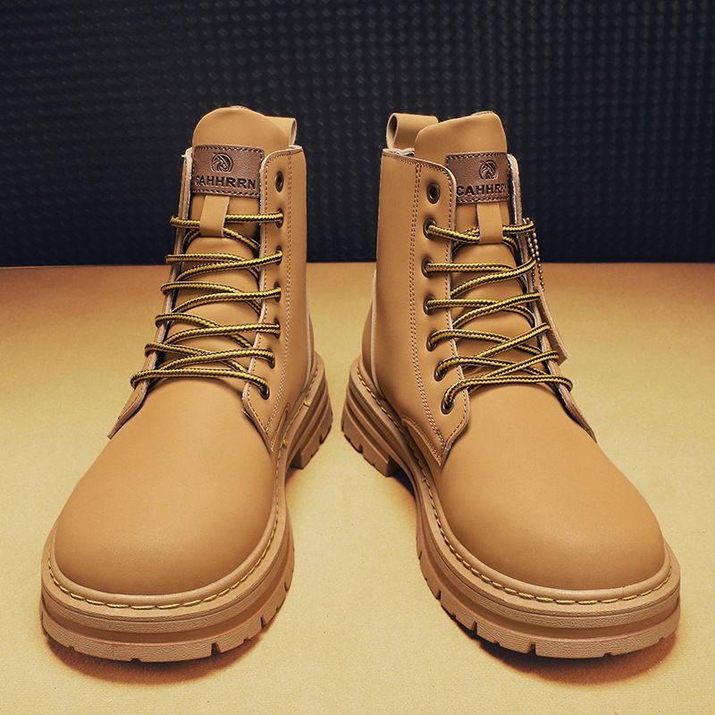European Warm Series High-top Martin For Men, Autumn New British Style With Zipper Design, Height-increasing Thick-soled Men's Boots_voghion.com