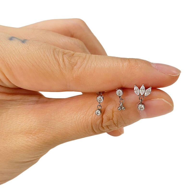 Catena pendente in titanio G23, orecchini garofano Fianit, labbra superiori, pelle sintetica, gioielli per piercing_voghion.com