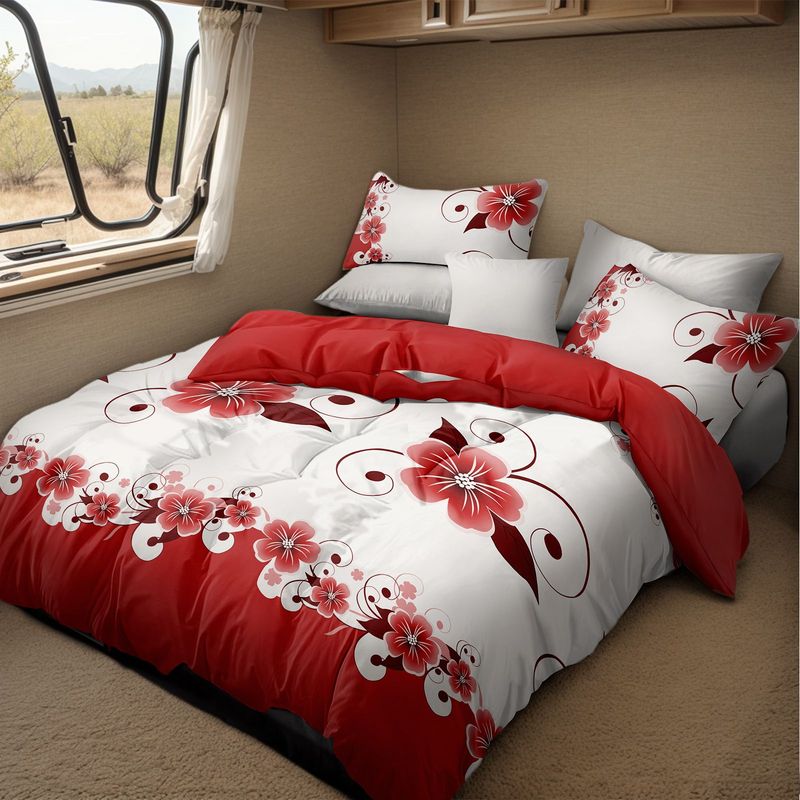 9 Piece Soft All-Season Washed Microfiber Cover Set , Queen/King Bedding Set With Zipper Closure, Sheet, Pillowcases,Shams & Curtains, Print, Moisture-Wicking, Soft ,Cooling, Breathable, Easy Care_voghion.com
