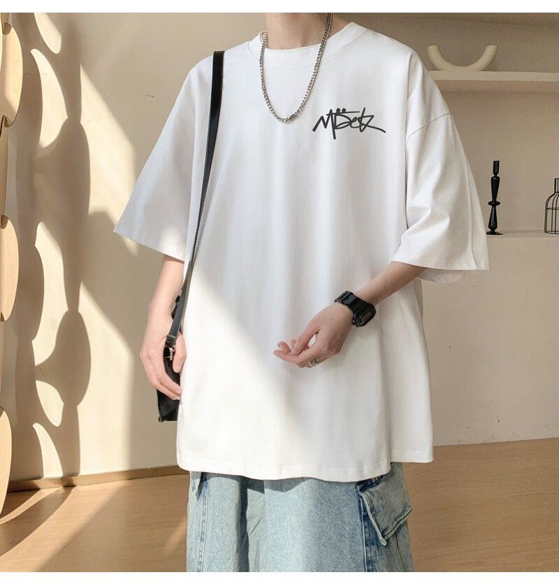 Maglietta a maniche corte da uomo, taglie forti, estiva, casual, ampia, con scollo rotondo e mezza manica, semplice e stampata._voghion.com