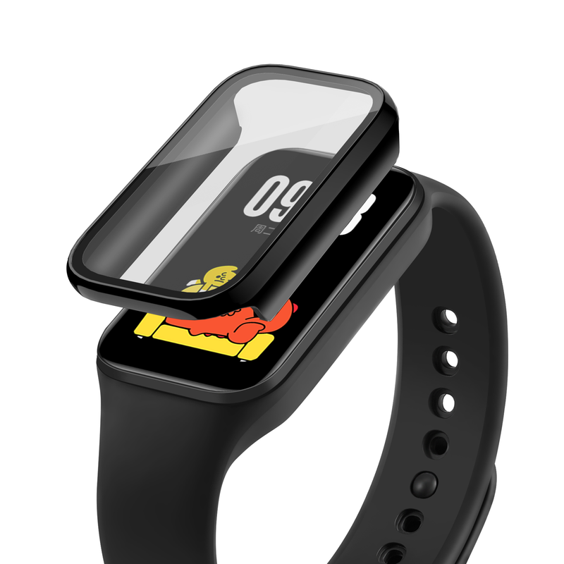 For Redmi Smart Band 2 Full Cover PC with Tempered Film Hard Case and Strap Protective Casing Screen Protector_voghion.com