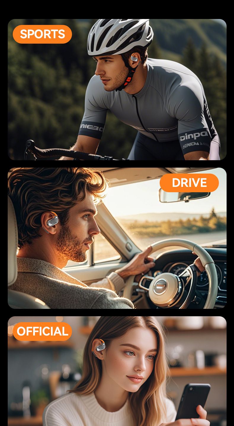 AI Translation Non-In-Ear Over-Ear Rotating Design Fire Wheel Bluetooth Earphones Open-Back_voghion.com