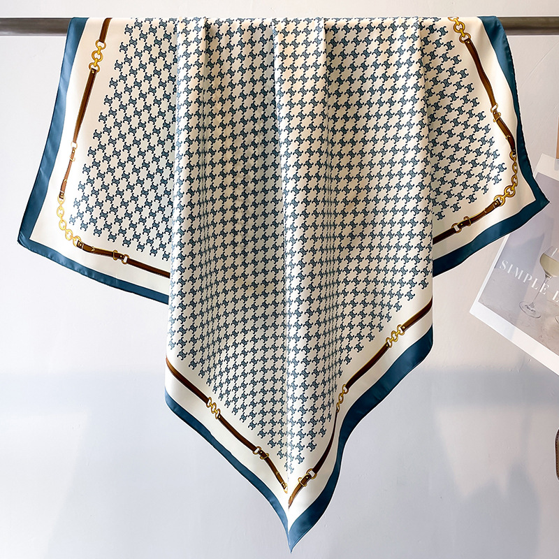 Sciarpe colorate in twill di seta, sciarpe stampate coreane, grandi sciarpe, scialle 90x90 cm, protezione solare, viaggio_voghion.com