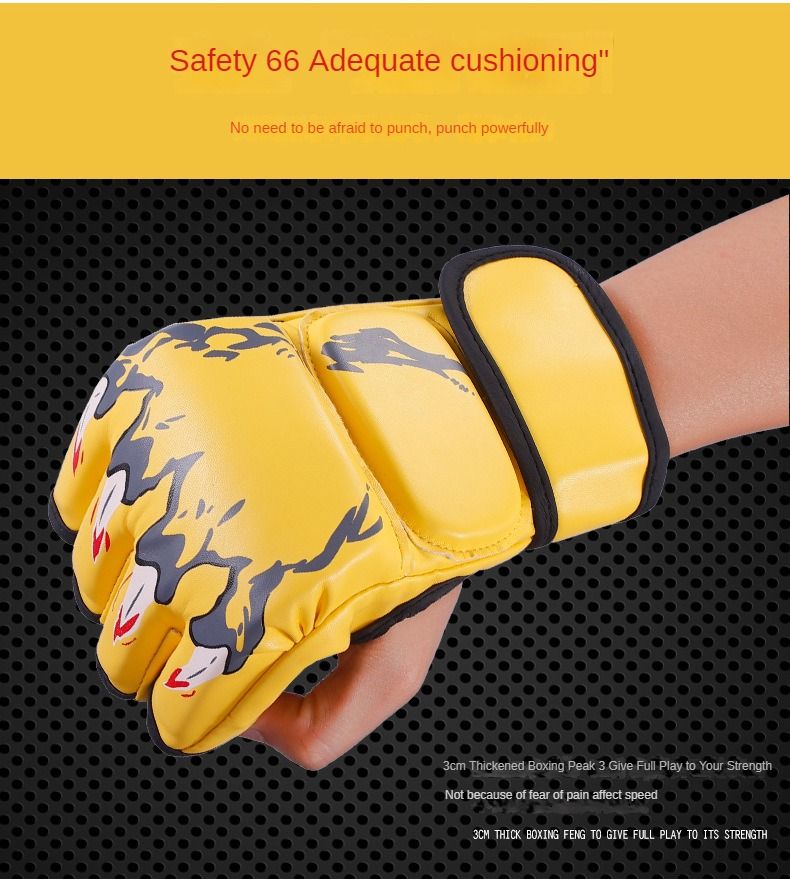 Profesionalne boksarske rokavice s pol prsti - za odrasle in otroke, primerne za sanda, borilne veščine, UFC, Muay Thai, trening MMA_voghion.com
