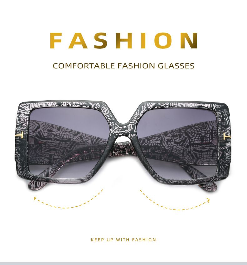 Gafas de sol para hombre y mujer Gafas de sol cuadradas de montura grande con protección UV y palabra en T Gafas de sol de moda para hombre y mujer Gafas de sol_voghion.com