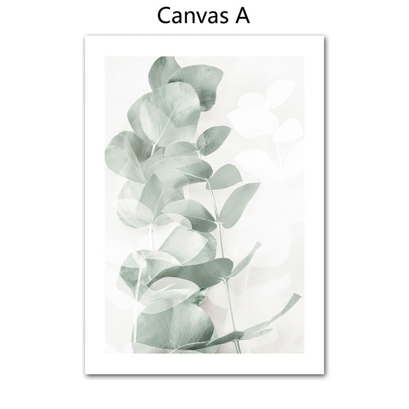 Minimalist Fresh Eucalyptus Leaf Plant Abstract Geometric Living Room Bedroom Background Wall Hanging Canvas Decorative_voghion.com