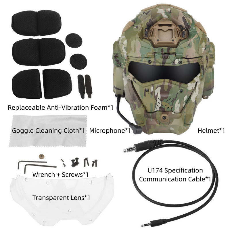 Taktická útočná Airsoftová přilba II s maskou Náhlavní souprava Ventilátor proti zamlžování NV Stojan Vojenský lov Paintball Casque Airsoftové vybavení_voghion.com
