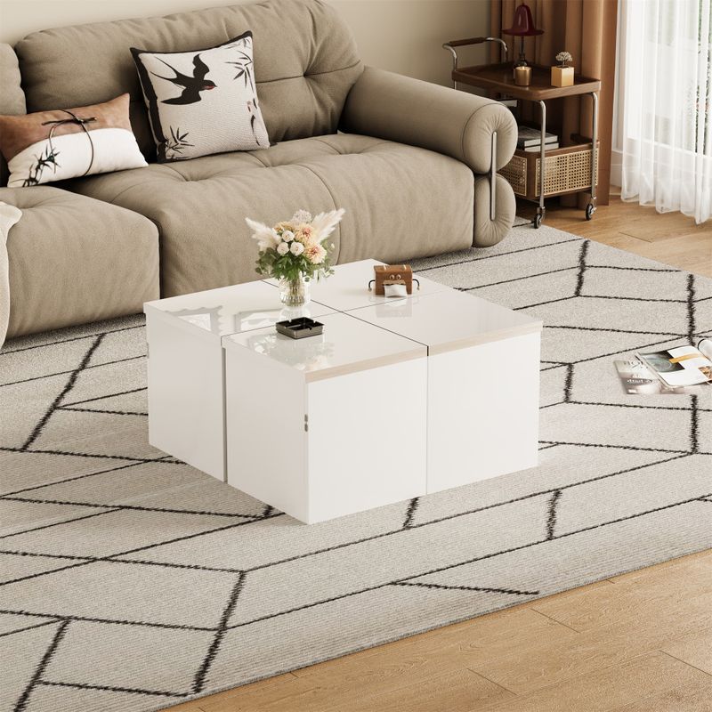 Couchtisch, DIY Couchtisch, Hochglanz Tischplatte, Freie Kombination_voghion.com