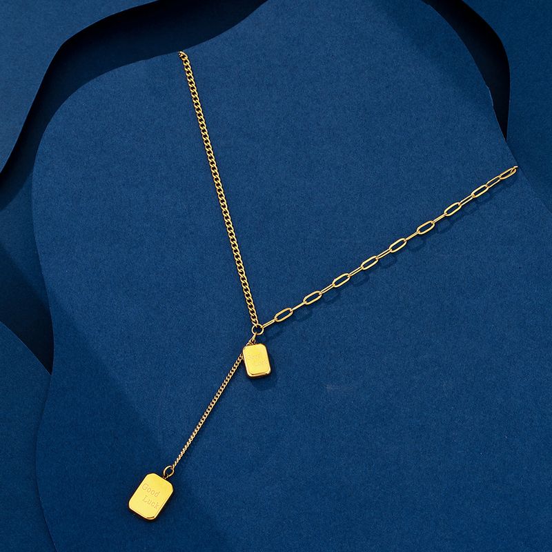 Karsti pārdošanā esoša modes augstas klases Sense titāna tērauda kaklarota sieviešu vasaras universāla eleganta, viegla, grezna nišas apkakles kaklarota ķēdīte_voghion.com