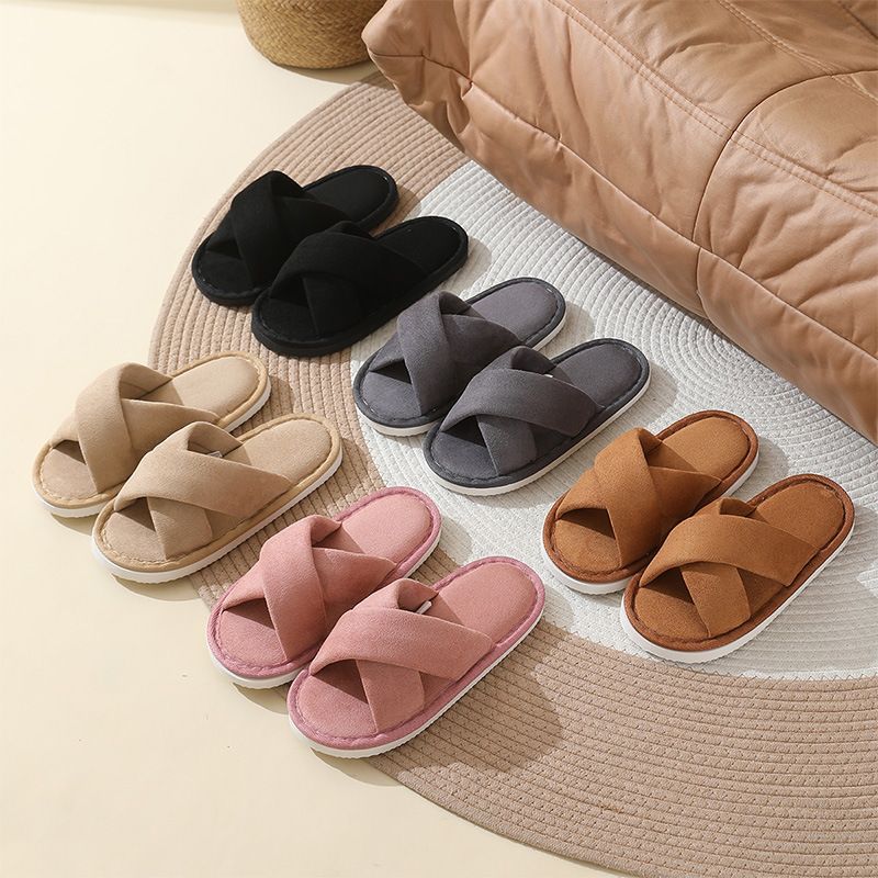 Pantofole da uomo, di qualità imbattibile, per interni, per la casa, con fondo morbido, per la camera da letto, antiscivolo, silenziose, in pelle scamosciata, per donna, autunno e inverno._voghion.com