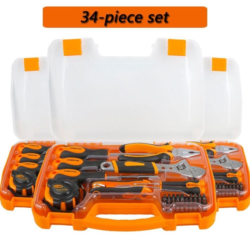 Home Tool Set 34piece Basic Mechanic Tool Set With Tool Box Ideal For Home Repairs Convenient Storage With Individual Container_voghion.com