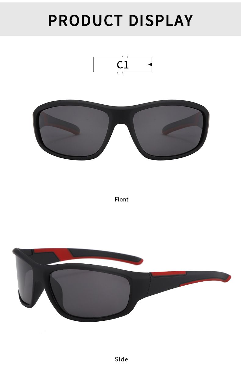 Occhiali da sole sportivi polarizzati per uomo, estivi, con parasole, alla moda, con montatura quadrata._voghion.com