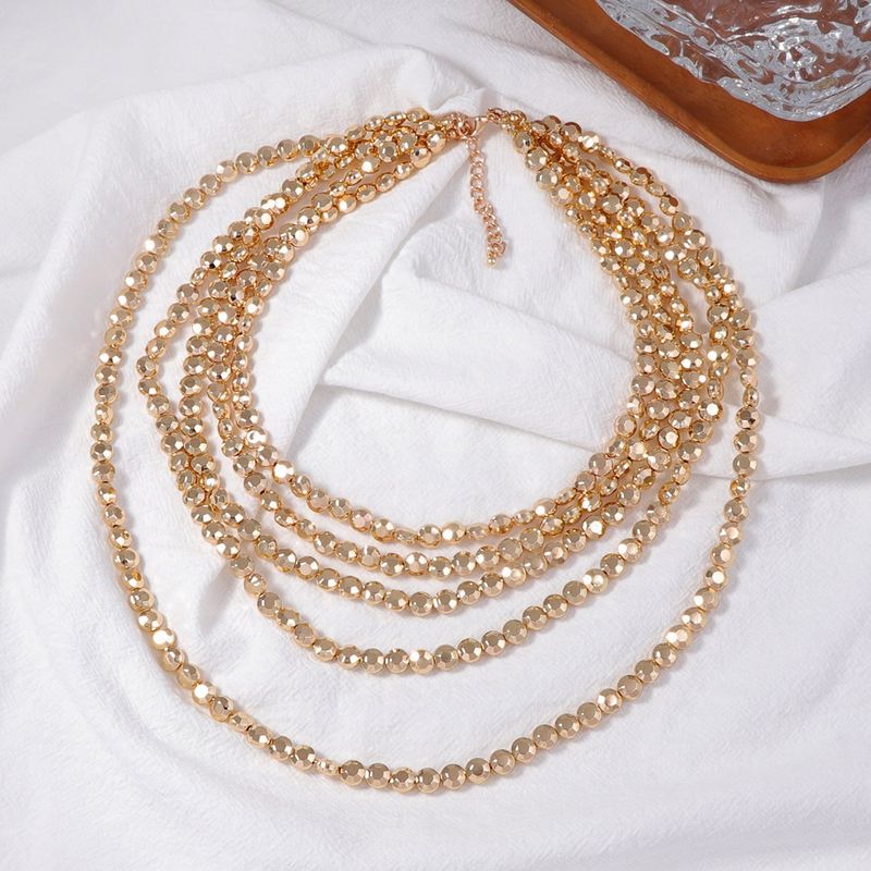 ZA Geometric Shape Light Luxury Square Alloy Multi-layer Tassel Waterfall Personality Women's Necklace_voghion.com