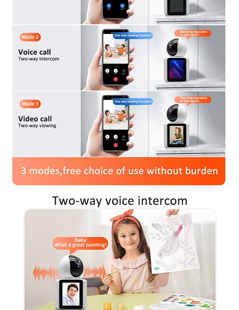 C31 1080P WIFI IP Baby Monitor 120° Wide-angle 2 Way Audio Video Night Vision Indoor Wireless PTZ Camera_voghion.com