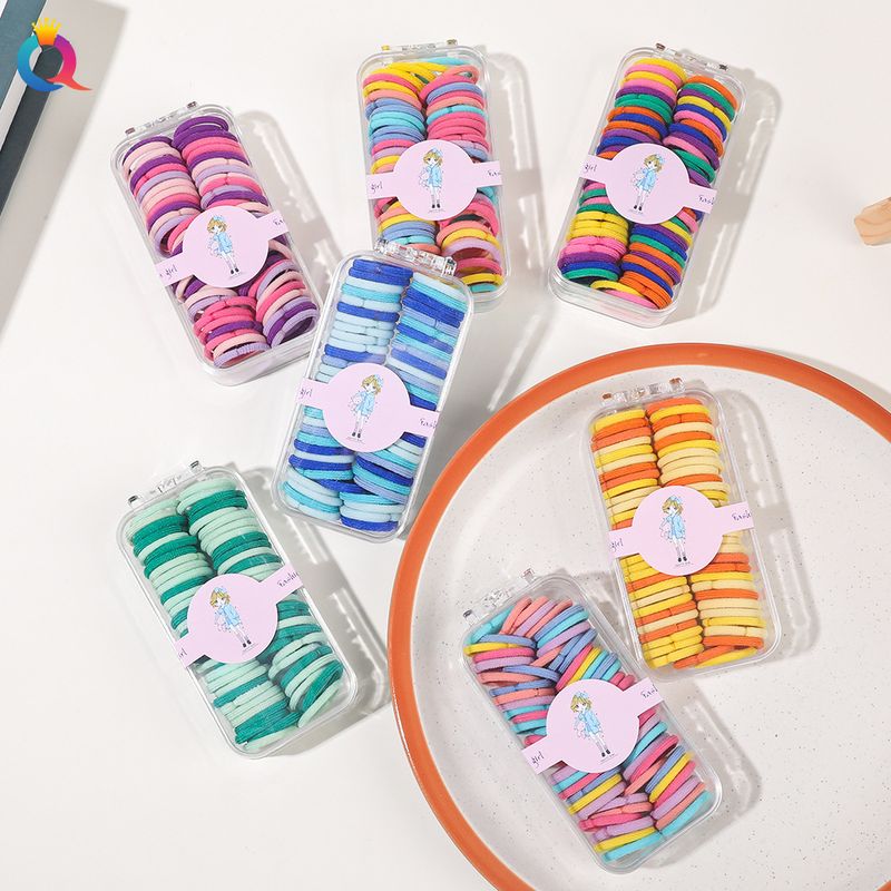 Set di elastici per capelli per bambini - 100 pezzi di elastici colorati per capelli per ragazze, elastici per coda di cavallo morbidi e antiscivolo, accessori per capelli sfusi per la scuola_voghion.com