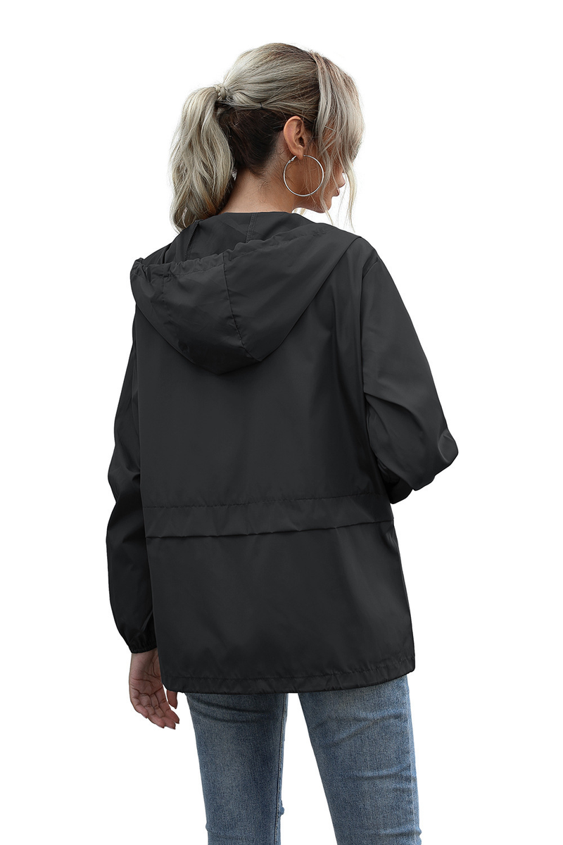 Chaqueta impermeable ligera con capucha y cremallera para mujer para senderismo al aire libre, disponible en stock_voghion.com