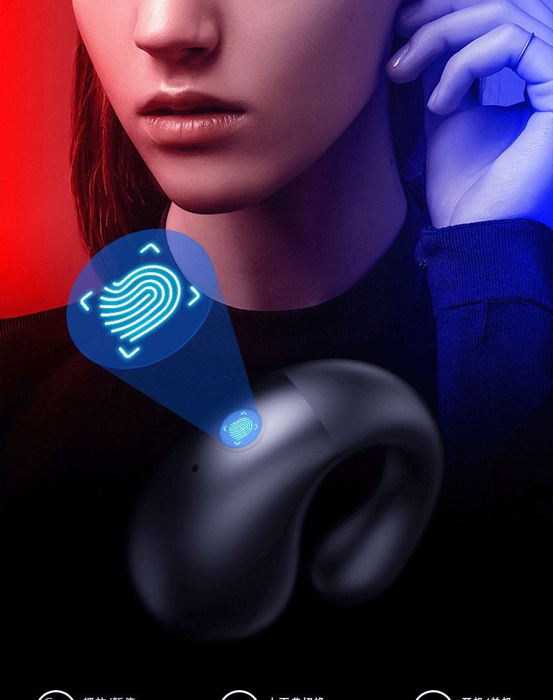 NeoGear Nw AI Translation Clip-On Bluetooth-Kopfhörer Q92 Ohrclip-Kopfhörer Smart Digital Display Long-War_voghion.com