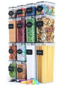 42-Piece BPA-Free Plastic Food Storage Container Set – Airtight Stackable Pantry Organizers For Dry Goods, Spices & Coffee_voghion.com
