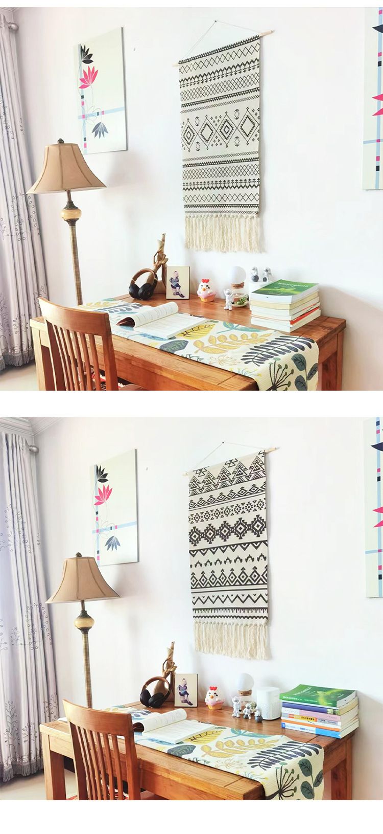 Home Garden Bohemian Style Polyester Baumwolle Handgewebter Quasten-Wandteppich Eingangsbereich Meter Box Hängender Wandteppich Homestay Dekorativer Stoff_voghion.com