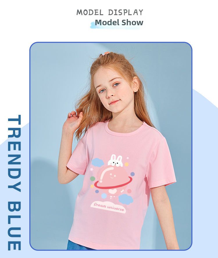 Maglietta estiva per ragazze Maglietta a maniche corte 2023 Nuova moda per bambini di età media e grande Ragazze Bambini Estate Bambini Abbigliamento Top_voghion.com