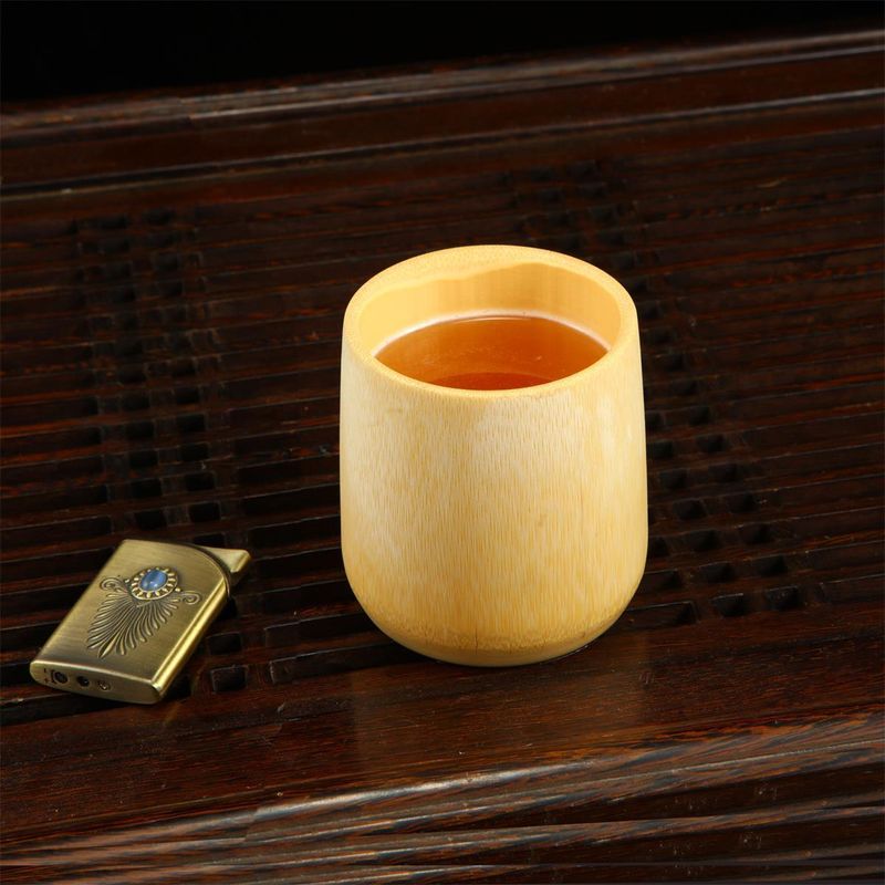 Natural Lacquer-Free Bamboo Wooden Heat-Resistant Anti-Scald Anti-Fall Flower Kung Fu Small Cup Tea Set Accessories_voghion.com