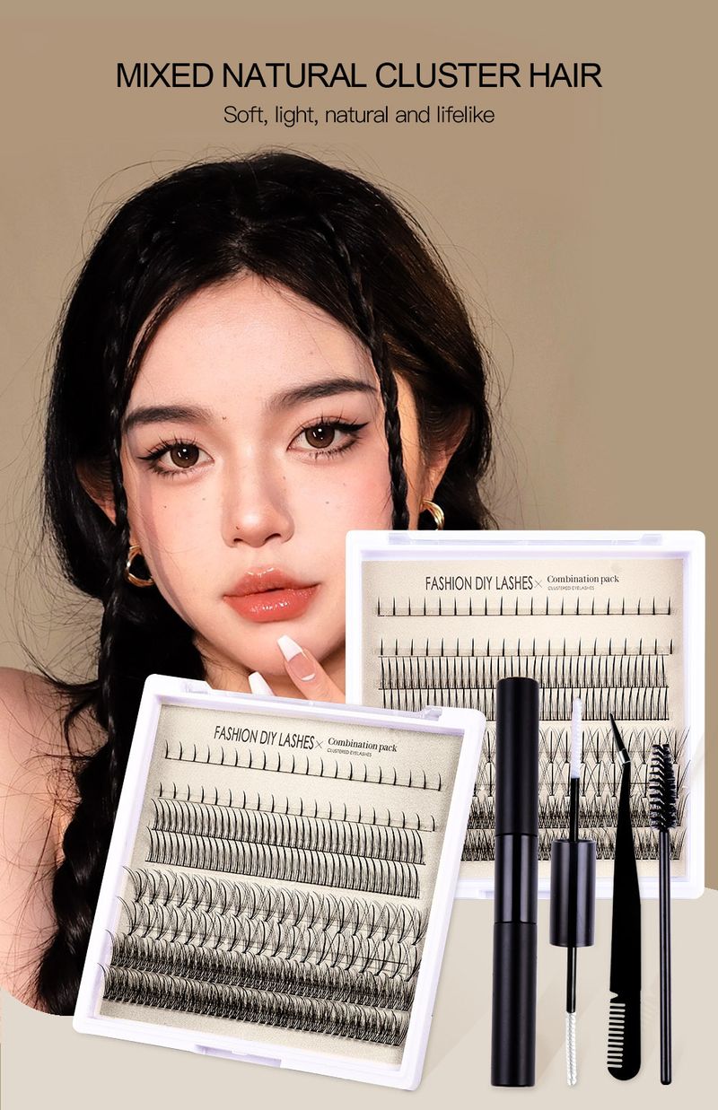 Lot de faux cils segmentés réalistes, denses et faciles à poser soi-même, en grappe unique (ventes très populaires)_voghion.com