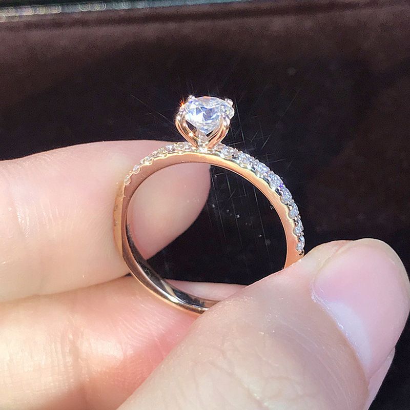 Gioielli e accessori esplosioni semplice zircone anello di fidanzamento matrimonio anello di diamanti in platino placcato rame_voghion.com