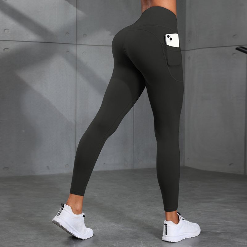 Seamless High-Waist Yoga Pants With Side Pockets - Tummy Control, No Visible Panty Lines, Versatile For Workouts & Casual Wear_voghion.com