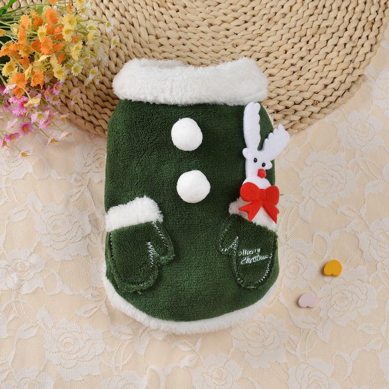 Winter feestelijke outfit Halloween hondenkleding Rendier kerst huisdier kostuum_voghion.com