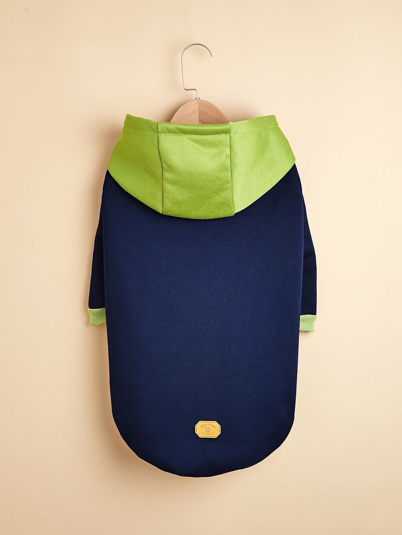 New Spring And Autumn Pet Clothing Color-Block Hooded Sweatshirt Loungewear For Large Dogs_voghion.com