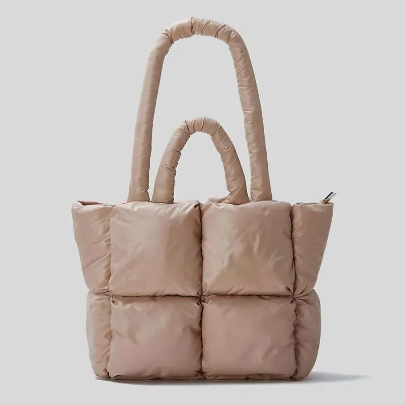 Borsa a tracolla imbottita da donna, in nylon e cotone, con tracolla, invernale, 2024_voghion.com