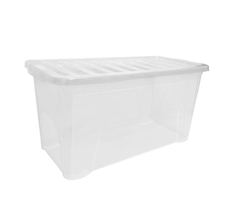 Extra Large 110L Plastic Storage Boxes With Lids – Clear Stackable Organizers_voghion.com