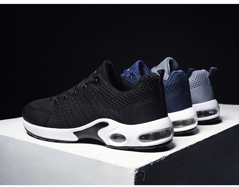 Chaussures pour hommes nouvelles chaussures à coussin d'air pour hommes chaussures en maille pour hommes chaussures de sport à tissage volant chaussures à la mode chaussures de course décontractées respirantes chaussures pour hommes_voghion.com