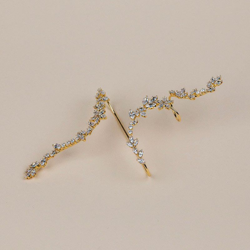 Braccialetto con catena a foglia con retro in stile Ins, accessori letterari, stile esagerato, zircone, molto venduto_voghion.com