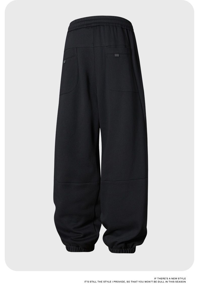Pantalon de jogging décontracté pour homme avec poignets élastiques, coupe ample, idéal pour le sport, confortable et élégant._voghion.com