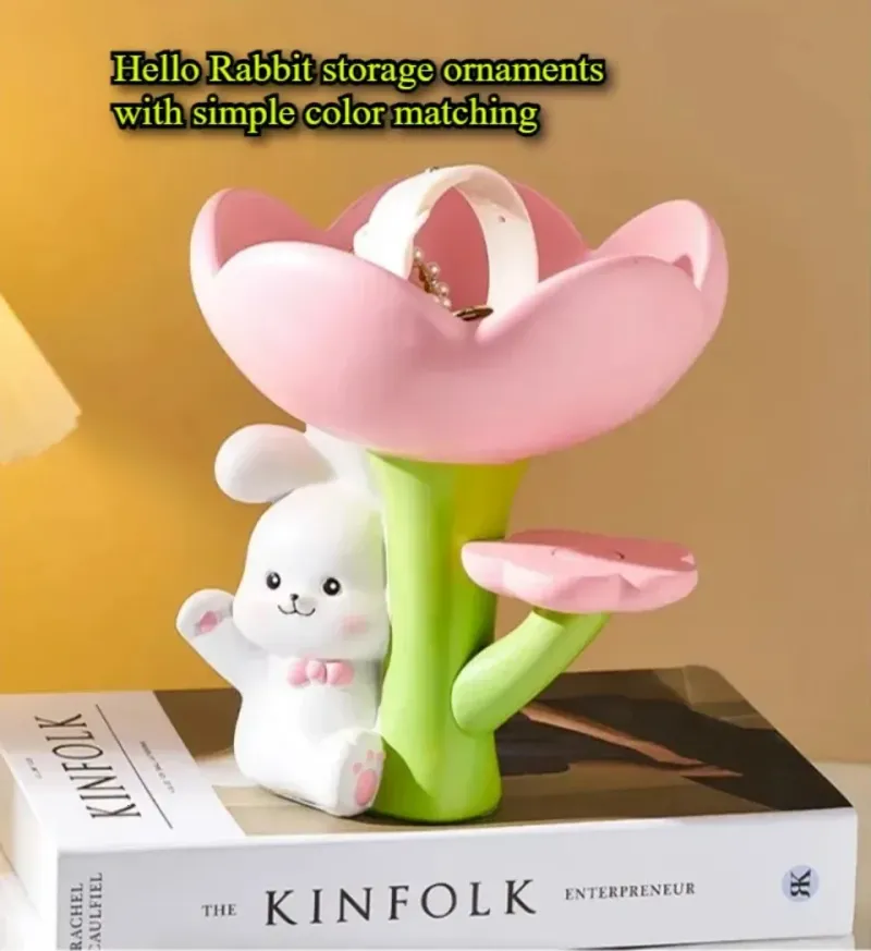 Storage Ornaments Household Cute Rabbit Key Organizer Portable Small Item Tool Tray Ornament Childrens Room Desktop_voghion.com