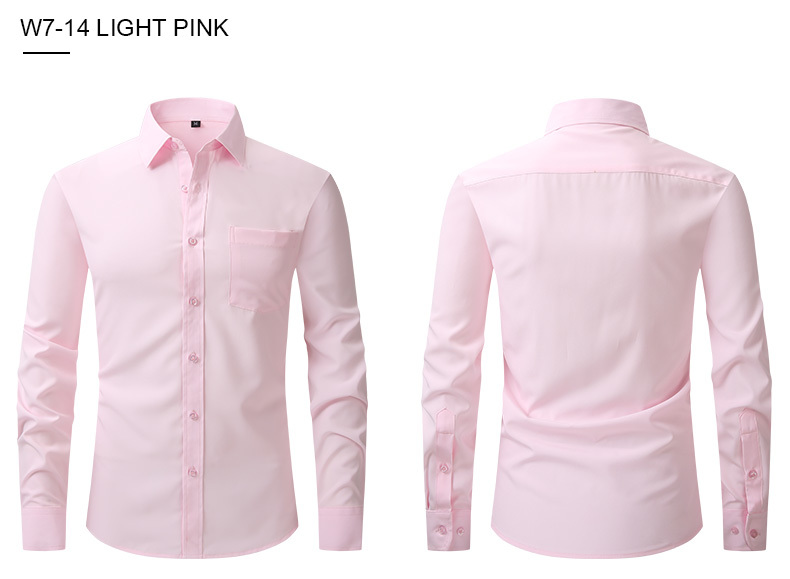 Camicia elasticizzata su quattro lati, da uomo, stile business casual, a maniche lunghe, camicia professionale da uomo_voghion.com