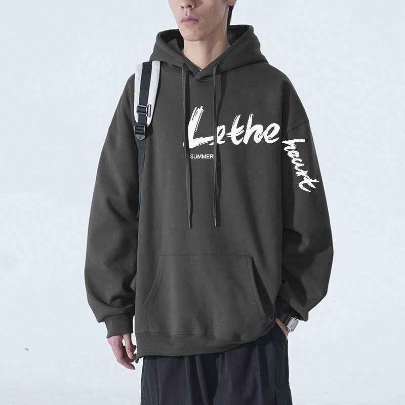 Felpa con cappuccio da uomo, felpa casual in stile americano alla moda per autunno e inverno, outfit da coppia ampio, giacca pullover_voghion.com