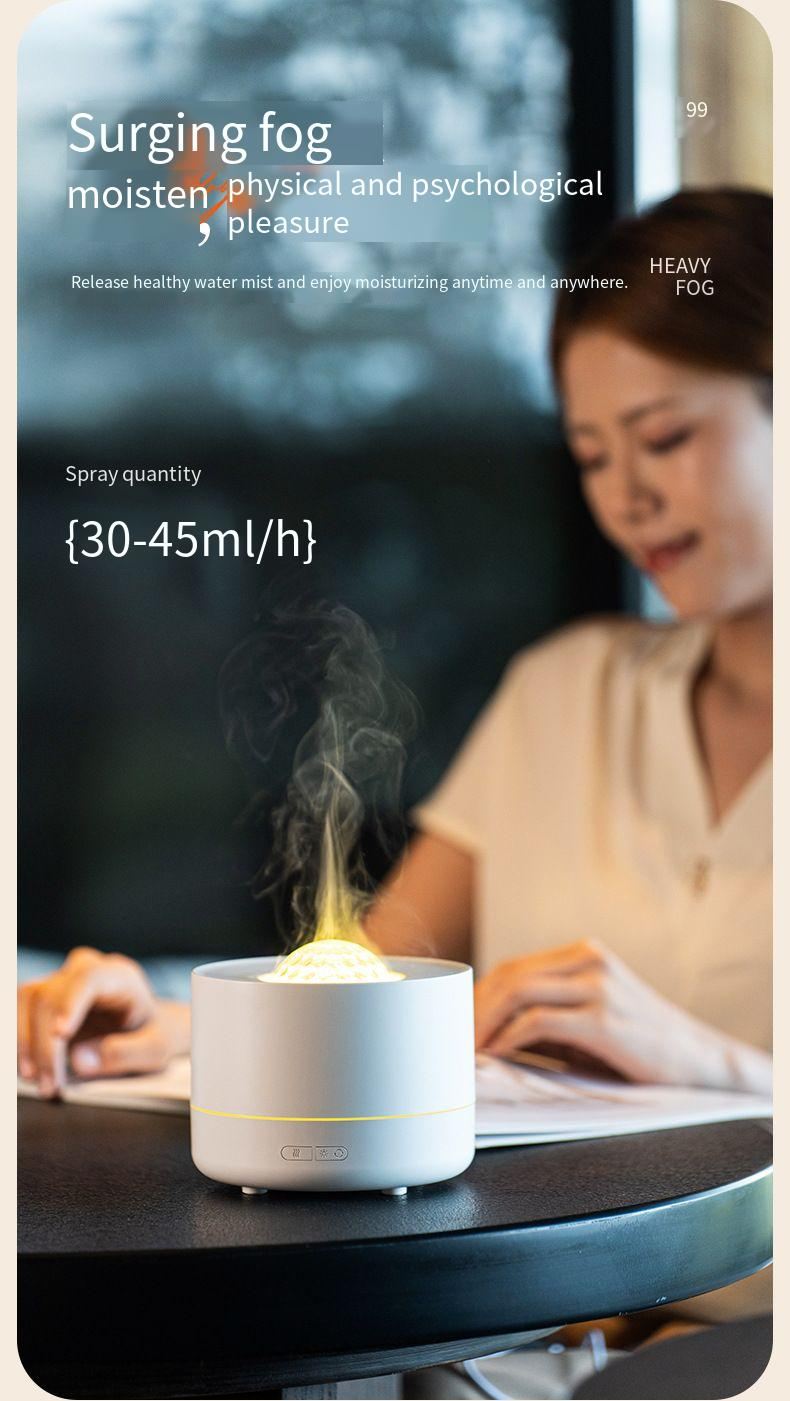 2025 New Colorful Flame Aromatherapy Machine Essential Oil Bedroom Atmosphere Light USB Plug-in Star Projection Lamp_voghion.com