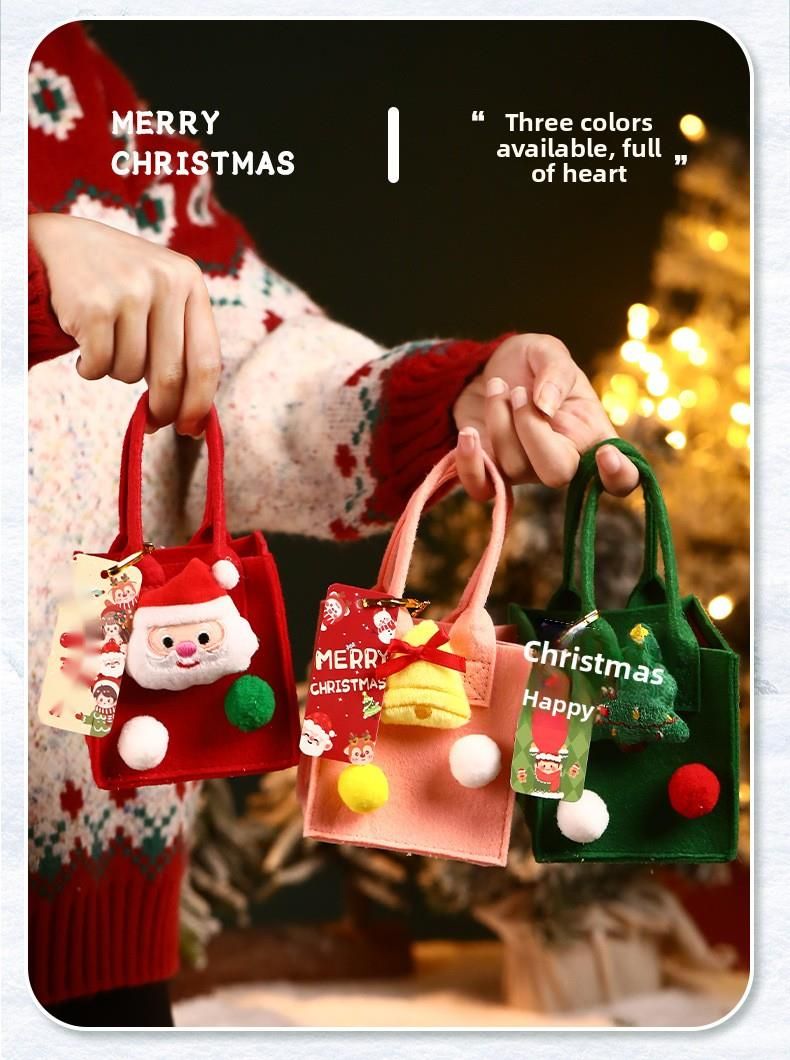 Weihnachtsabend Friedensfrucht Verpackung Filz Tragetasche Dekorative kleine Geschenkbox_voghion.com