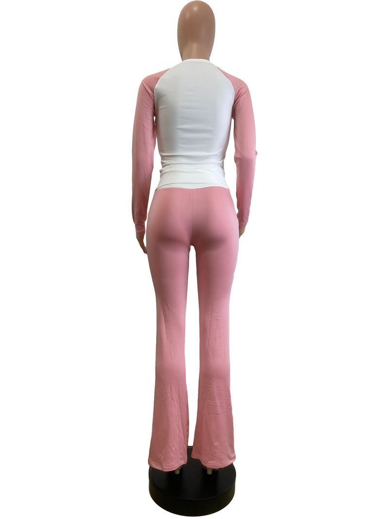 Y6058 New Women's Clothing Color-Block Tight High-Waist Folded Slim Fit Fleece-Lined Sports Yoga Pants Set_voghion.com