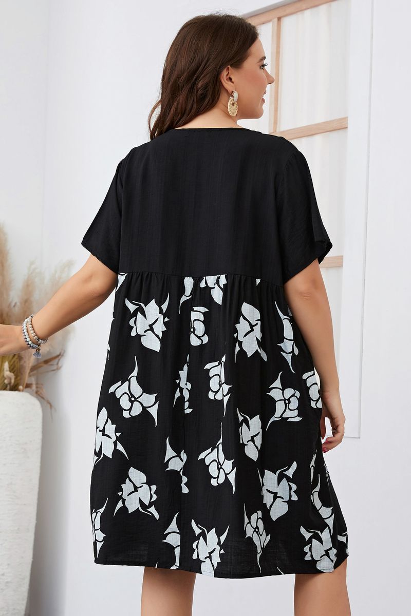 Women's temperament commuting loose plus-size dress women's clothing_voghion.com