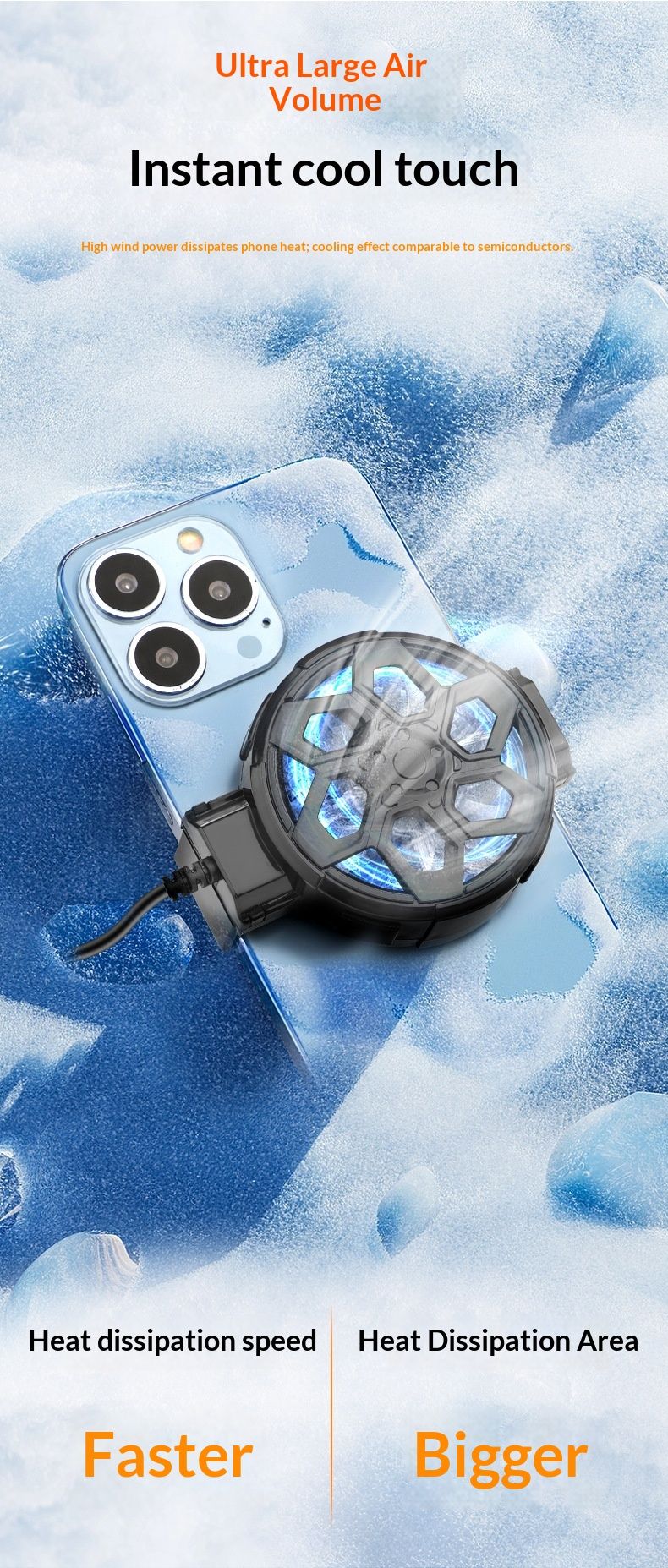 Fabricant en gros X16 Refroidisseur d'air pour téléphone portable à bas prix et haut volume, silencieux et lumineux, appareil de refroidissement pour PUBG_voghion.com