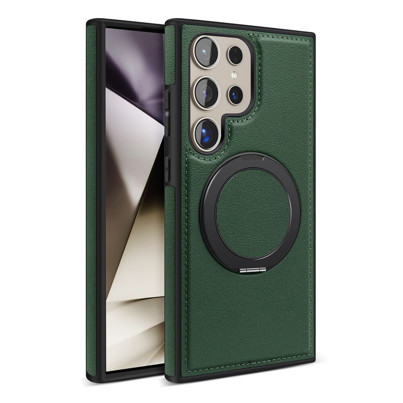 Phone Case & Covers New Business Leather Case For Samsung S24ultra Mobile Phone Case 360 Rotating Magnetic Bracket Protective Cover_voghion.com