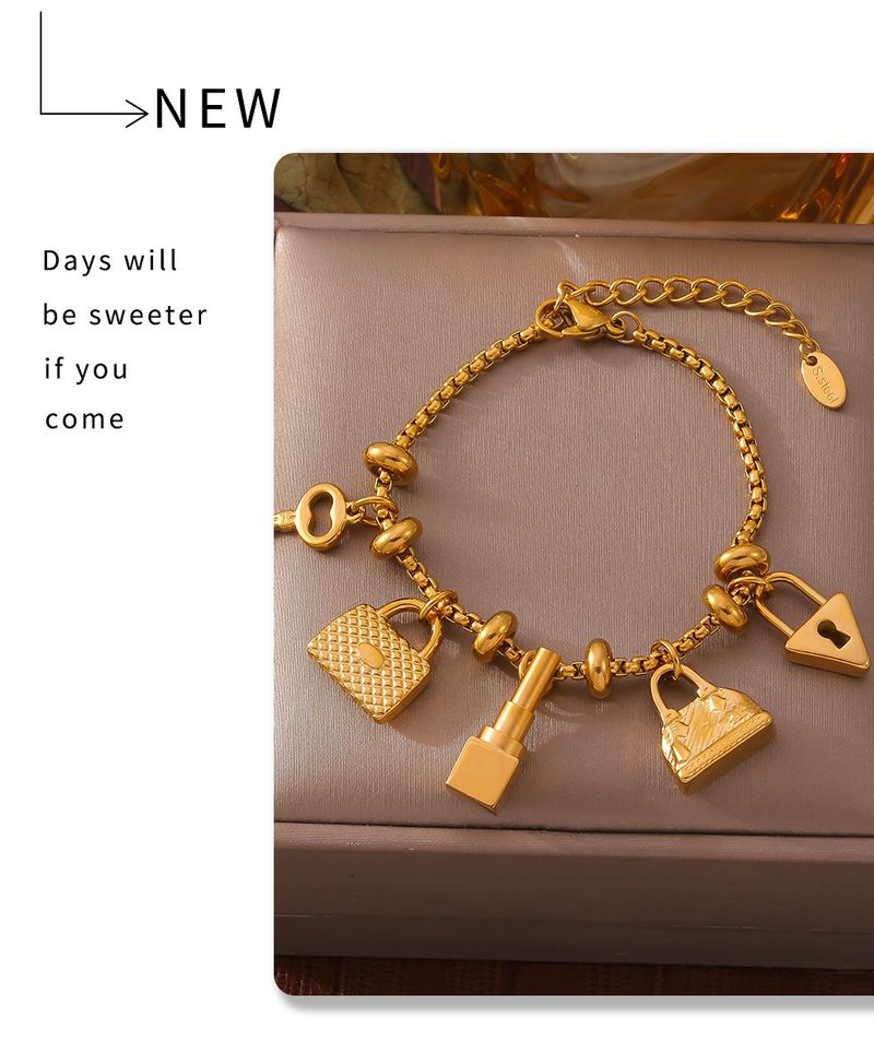 Bracelet pendentif diamant multi-éléments de style rétro tendance_voghion.com