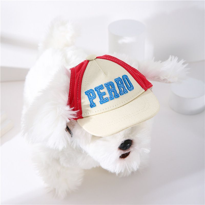 Cappello da baseball con becco d'anatra, in tela, con orecchie da animale domestico, per cani, orsacchiotto e barboncino_voghion.com