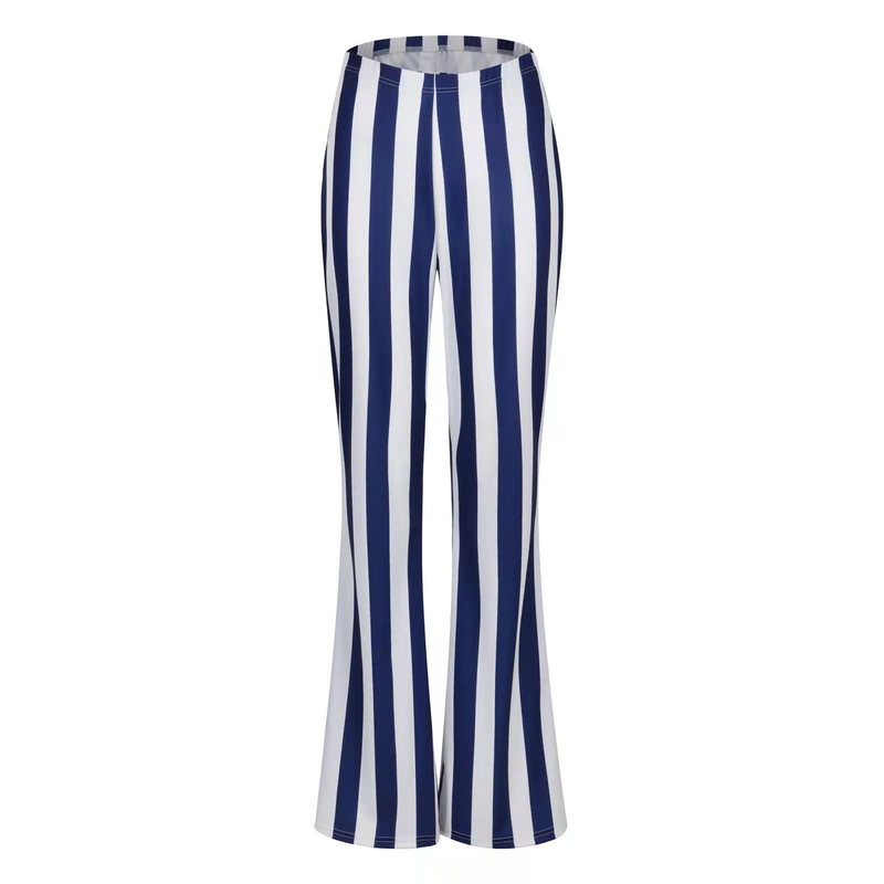Women's Loose Wide-leg Vertical Stripe Sports Casual Pants_voghion.com