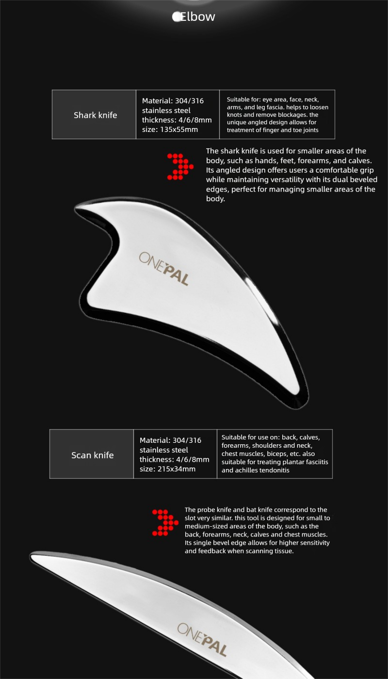 Coltello per massaggio in acciaio inossidabile, raschiamento, strumento per esercizi di rilassamento, massaggiatore per membrane del collo, rilascio dei meridiani, lenitivo_voghion.com