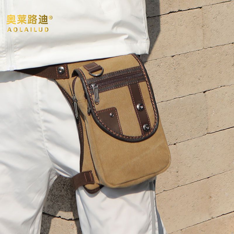 Borsa a tracolla in tela resistente all'usura con cerniera quadrata, stile casual, per uomo_voghion.com